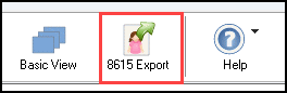 Image of "8615 Export" button in View/Print mode